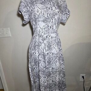 Snake print midi dress